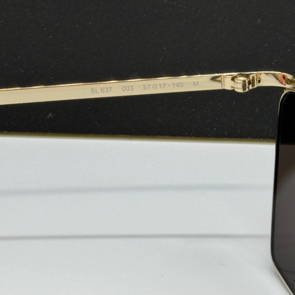 NEW SL637 003 SAINT LAURENT GOLD WOMEN SUNGLASSES SL 637 001 SAINT LAURENT - Picture 10 of 12